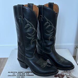 Alberta Boot Company Black Cowboy Boots